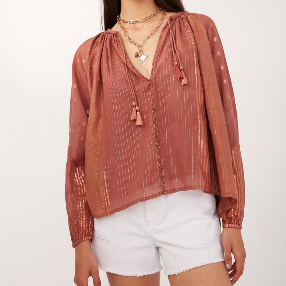 NWT Rapsodia metallic bronze tunic top Small/Medium